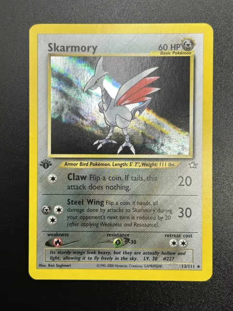 SKARMORY Pokemon Card - WOTC - 1st Edition - Neo Genesis - 13/111 - HOLO - NM