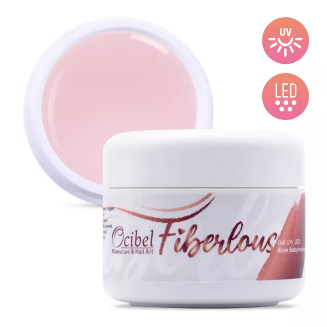 Ocibel France - Gel Rose Baby boomer UV / LED Fibre de Verre Fiberlous - 30 ml