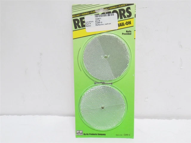 228874 New-No Box; HY-KO CDRF-5 Pack-2; Crystal Plexiglass Nail On Reflectors