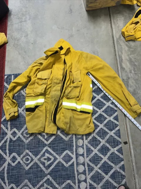 CREW BOSS WESTERN SHELTER ARAMID WILDLAND FIRE JACKET Large YELLOW REFLECTIVE