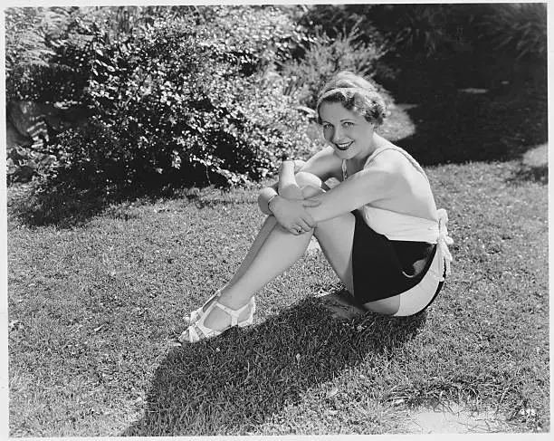 Actress Mady Christians Seated In A Swimsuit 1930 OLD MOVIE PHOTO