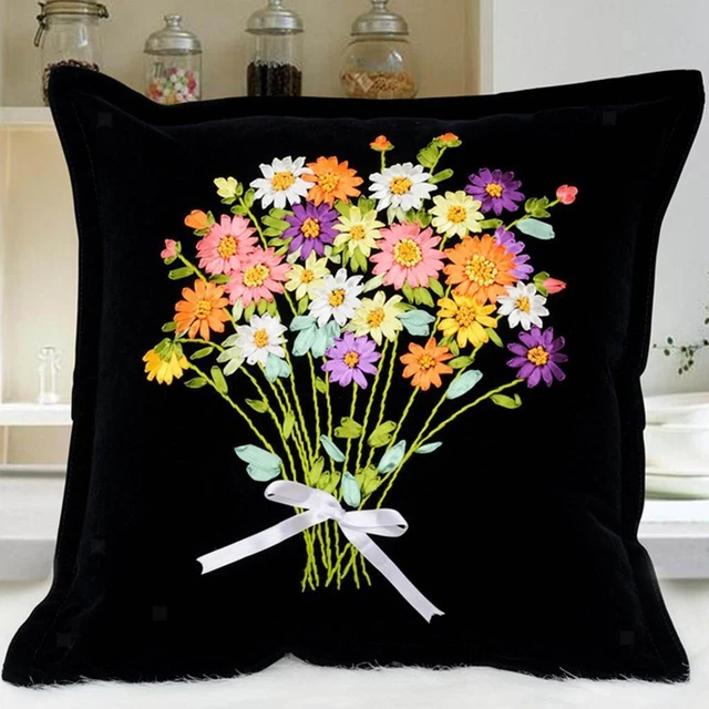 Kit Broderie Coussin Mariage Princesse 20x20 Cm – Fils DMC Inclus – Neuf