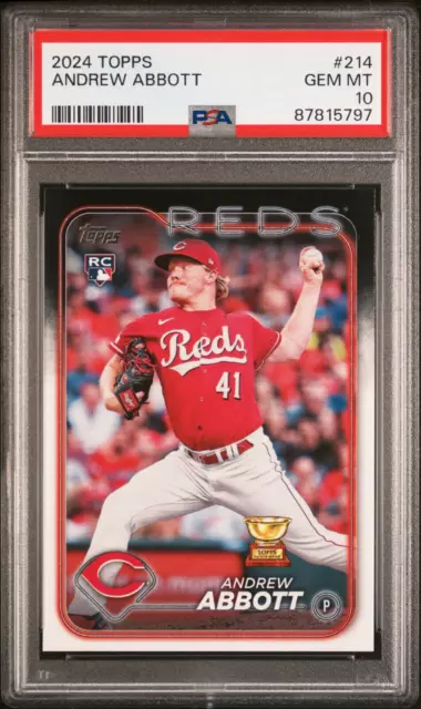 2024 Topps Series 1 Andrew Abbott ROOKIE CARD RC #214 Cincinnati Reds PSA 10 QTY