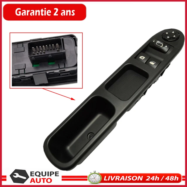 Commande bouton de leve vitre avant gauche pour PEUGEOT 207 = 6554QC 96548591XT