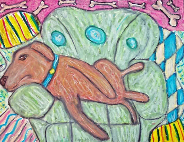 Chesapeake Bay Retriever Lazy Day print 11x14 Gothic KSams Dog Art Blue Collar