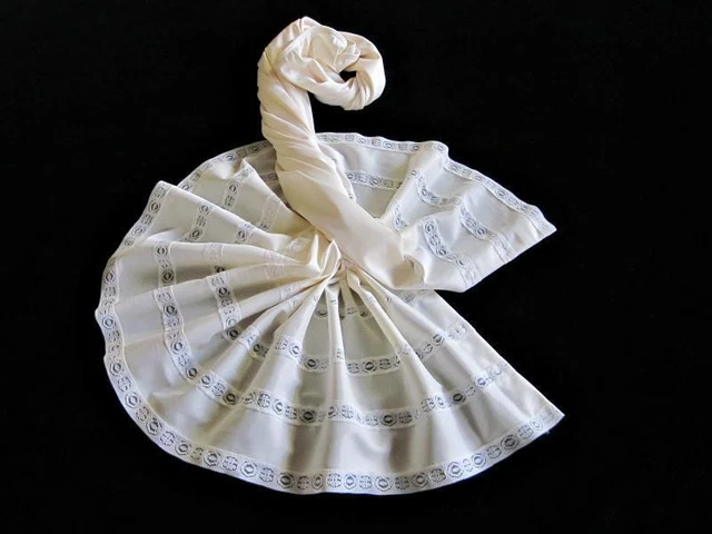 Orlo Vintage MAXI Vita Slip M Setoso Avorio Nylon Pizzo Più Sears NUOVO