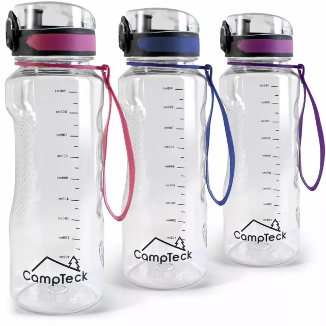 Sports 1 Litre Water Bottle 1000ml BPA Free Leak Proof Drinks Flip Lock Lid