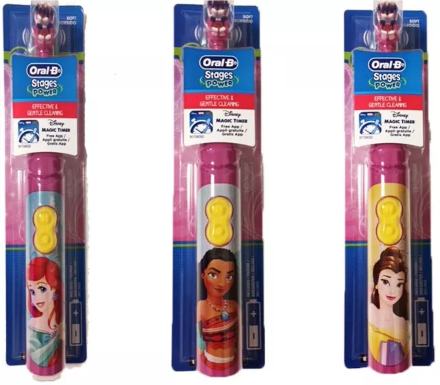 Cepillo de dientes de batería Oral B Stages Power Kids Niñas Disney Princesa con aplicación mágica