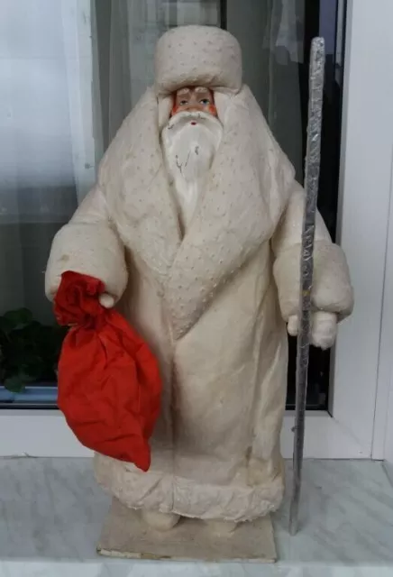 Weihnachtsmann Ded Moroz Baumwolle UdSSR russische ukrainische Figur 19,7"...