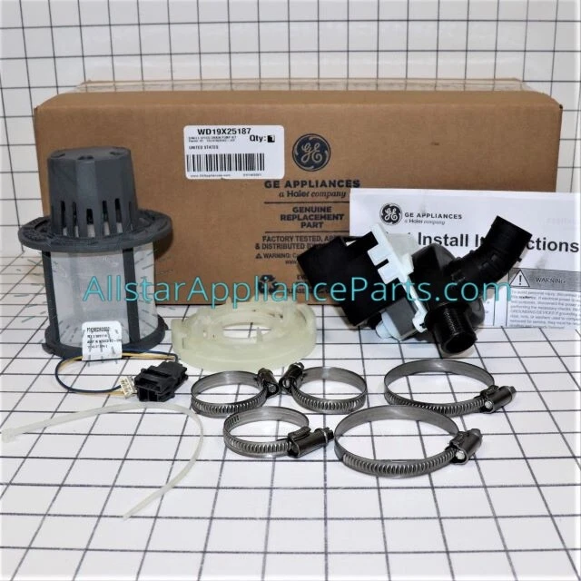 GE DISHWASHER DRAIN Pump Kit WD19X25187 120.99 PicClick