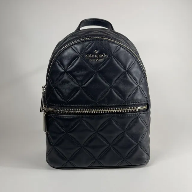 Kate Spade Natalia Mini Convertible Backpack Quilted Black Bag Purse “NEW”