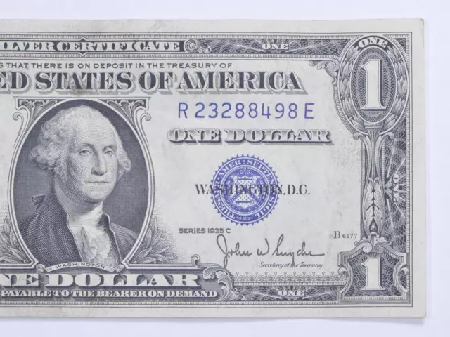 1935-C Silver Certificate $1 Blue Seal - Uncirculated US Paper Money *0571
