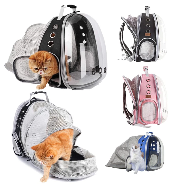 PORTABLE PET CAT Dog Carrier Backpack Bubble Back Expandable Travel