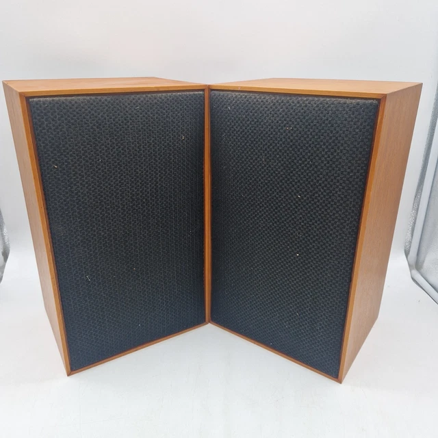PAIR OF VINTAGE speakers brown and black front made in england retro £