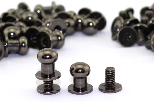 30 Pack Round Head Button Stud Slotted Screws Chicago Screws Nail Rivet for DIY
