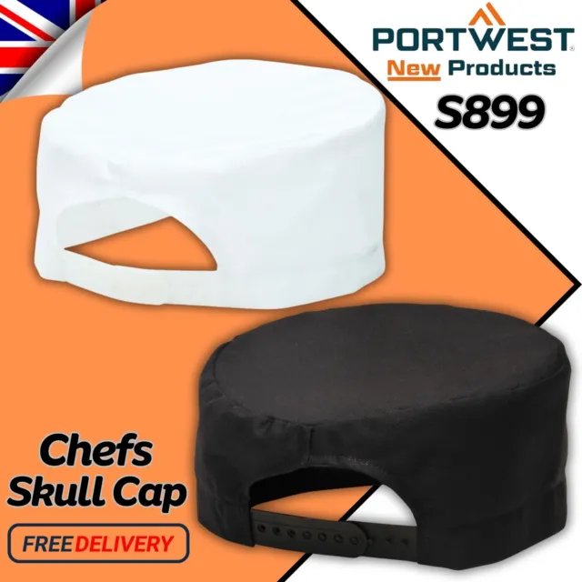Portwest Chefs Skull Cap Catering Food Restaurant Workwear Chefs wear Cover S899