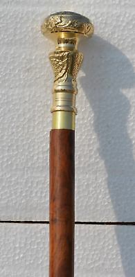 Designer Victorian polished Head  brass Wooden cane Walking Stick Style new Gift