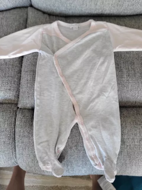 Kissy Kissy Girls One Piece Long Sleeve 3-6 Months Pink And Gray