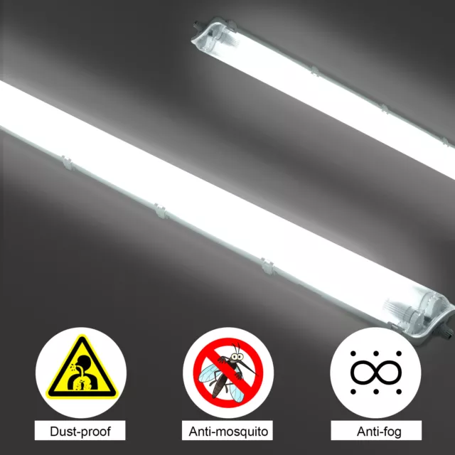 LED Röhren Feuchtraumleuchte Werkstatt Garage Lampe Deckenleuchte 60/120/150 cm 3