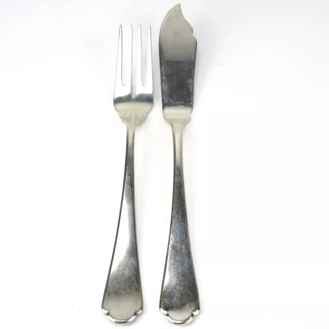 Franz Bahner Fischbesteck aus 800er Silber Mansfelder Silber Art Deco / Bauhaus 2