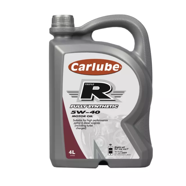 Carlube Triple R 5W-40 Fully Synthetic Low Ash Oil Petrol & Diesel Engines 5L 3