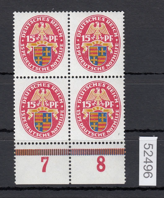 DR 1928, Mich.-Nr.: 427 X **    4er.-Block