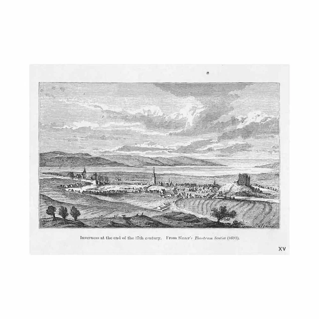 INVERNESS at the End of the 17th Century - Antique Print 1885