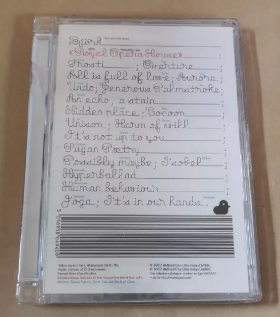 Bjork Vespertine Live The Royal Opera House London DVD NEW SEALED Cracked Case
