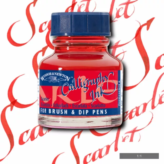 Winsor & Newton Designers Calligraphy Ink - Scarlet - 30ml