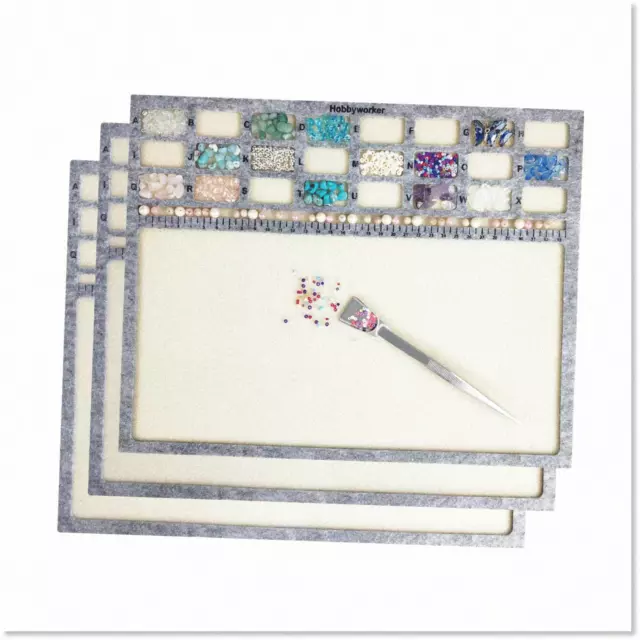 Soft Bead Mat Set with Centimeter Scale and Stainless Steel Tweezers - Ideal for