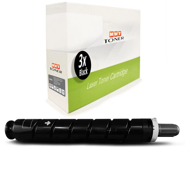3 toner NERO per Canon IR-C-2225 Advance C-2030 C-2220 C-2020 C-2025 C-2230