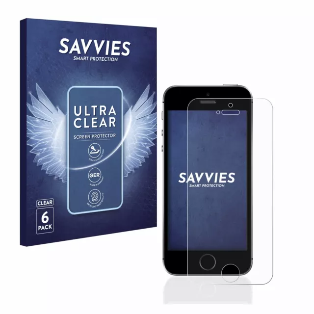 6x Savvies Film Protection Ecran pour Apple iPhone SE 2016 Film Protecteur Clair