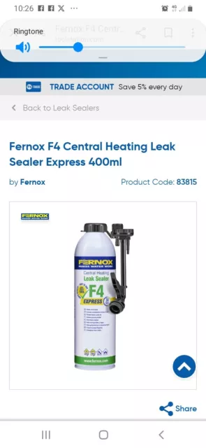 fernox central heating leak sealer F4 express