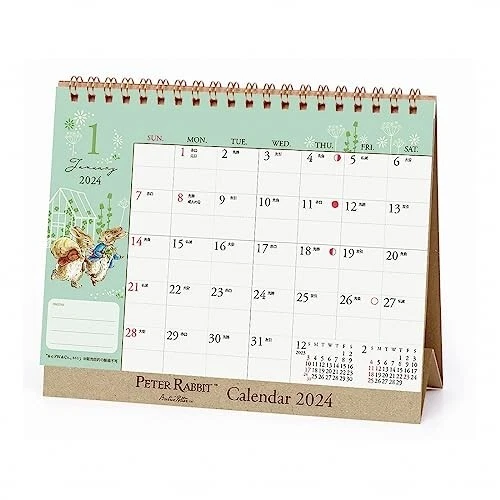 DESKTOP CALENDAR 2024 Japan Peter Rabbit Art Print Japan 148 × 180 mm