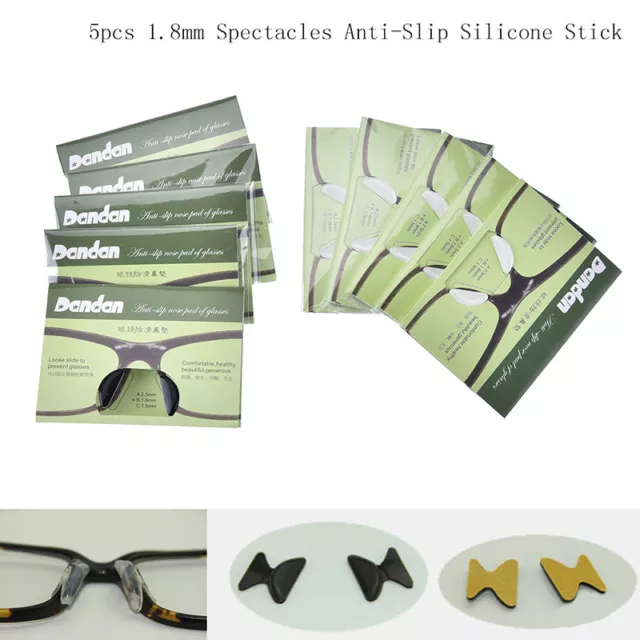 5 pairs 1.8mm anti-slip silicone nose pads eyeglass sunglass glasses spectacY~m'