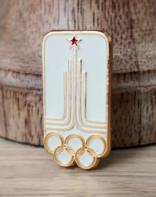 USSR 1980 Moscow Russia Olympic Games Soviet Union Official Motif Logo Pin Badge