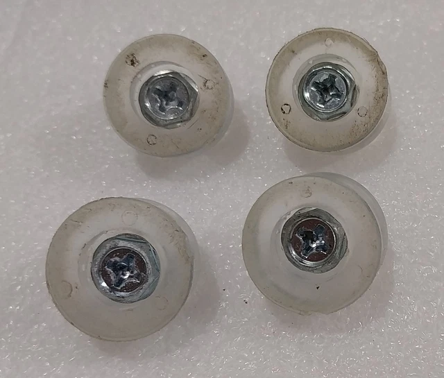 4 Soft clear plastic steel screws and nuts spacers legs stands footings E