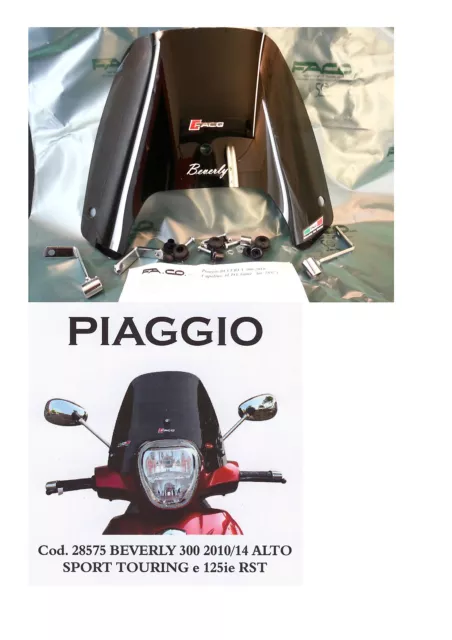 Pare-Brise Fumée piaggio beverly 300-125ie Rst- Sport Touring 350 cod.28575