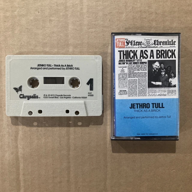 JETHRO TULL THICK As A Brick - CASSETTE (USA Chrysalis 1985) 1972 ...