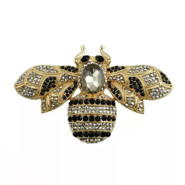 Large Women Jewelry Crystal Rhinestone Insect Bee Brooch Pin Bumble Bee Brooches
