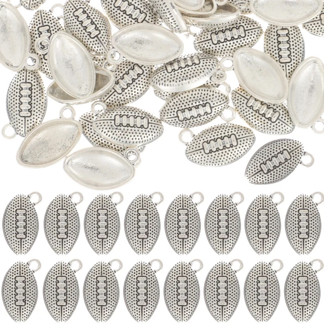 50 Pcs Rugby Loose Bead Jewelry Making Findings Rugby Pendant Necklace