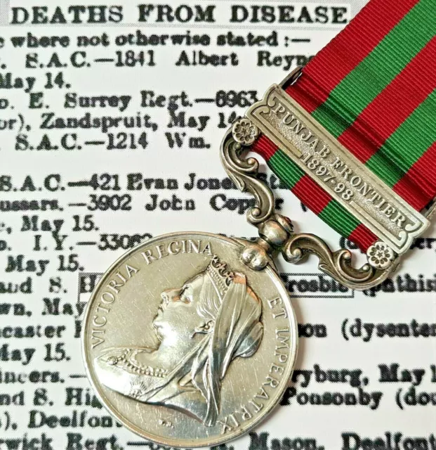 Died Disease Argyll Highlander Boer War British Army India General Service Medal