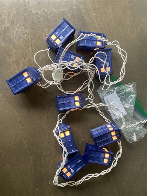Doctor Who Tardis String Lights 9 ft Indoor Home Bedroom decor BBC TESTED WORKS