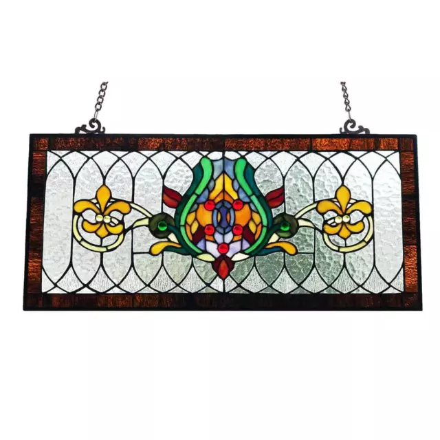 river of goods window panel stained glass handcrafted decorative hanging chain