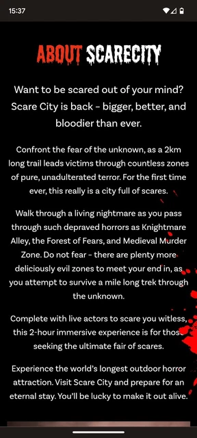 Two tickets to Scarefest Camelot