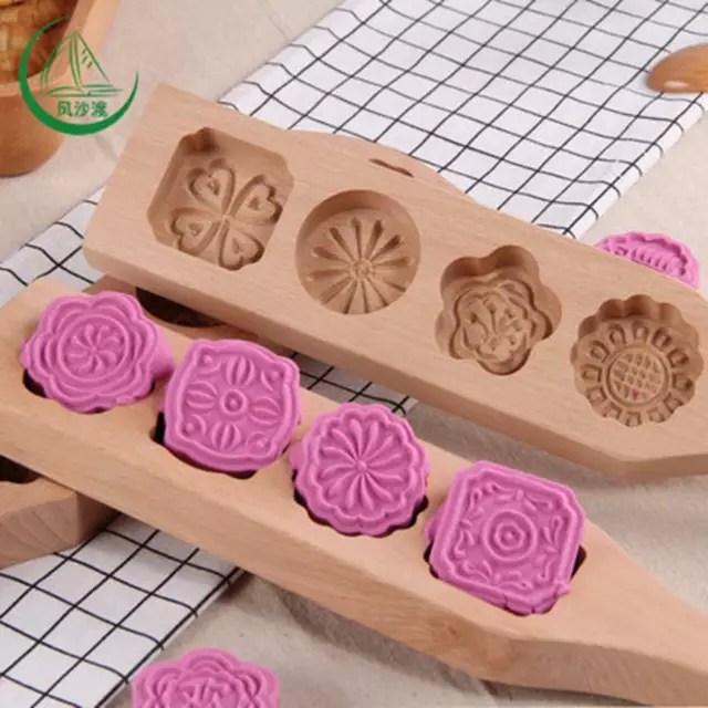Wooden Mooncake Mold Wooden Pastry Fondant Cake Mould DIY Kitchen Baking Tools/*