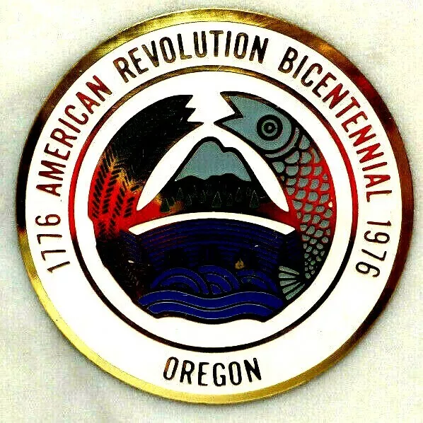 1776 American Revolution 1976 Bicentennial Paperweight Oregon White (E2)