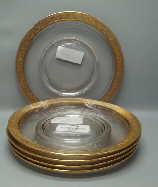 GLASTONBURY Special Minton -TIFFIN crystal Minton 17601 Salad Luncheon SET OF 5