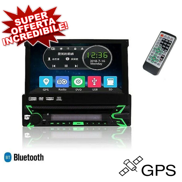 Autoradio 1 Din A Schermo Retrattile 7" IPS Con MirrorLink, FM, Bluetooth, Type-C, Retrocamera E Comandi Al Volante – Hodozzy - 2