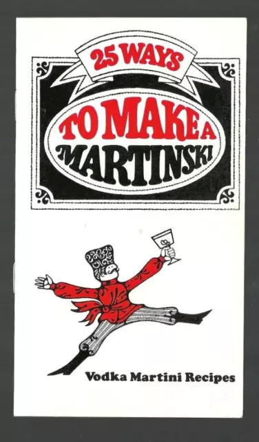 Vintage 25 Ways to make a MARTINSKI Gilbey's Vodka Martini Recipe Booklet  NICE